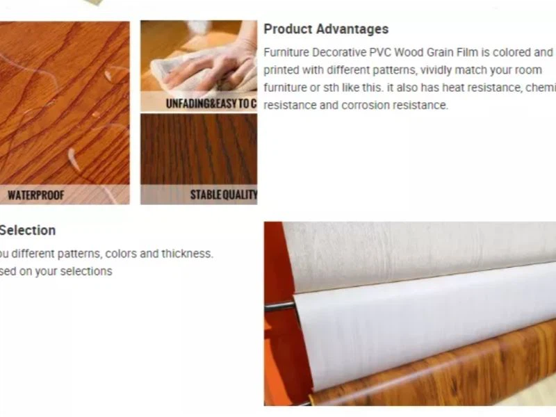 Wood grain film PVC wrapping roll